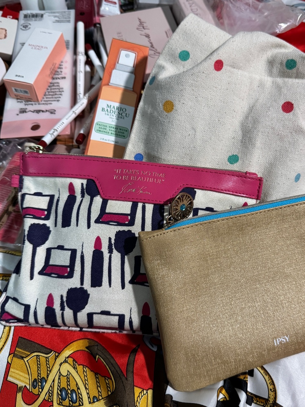 Mystery Beauty  Cosmetic/Skin Care/Hair Care, Pouch $50 value min NWT Products